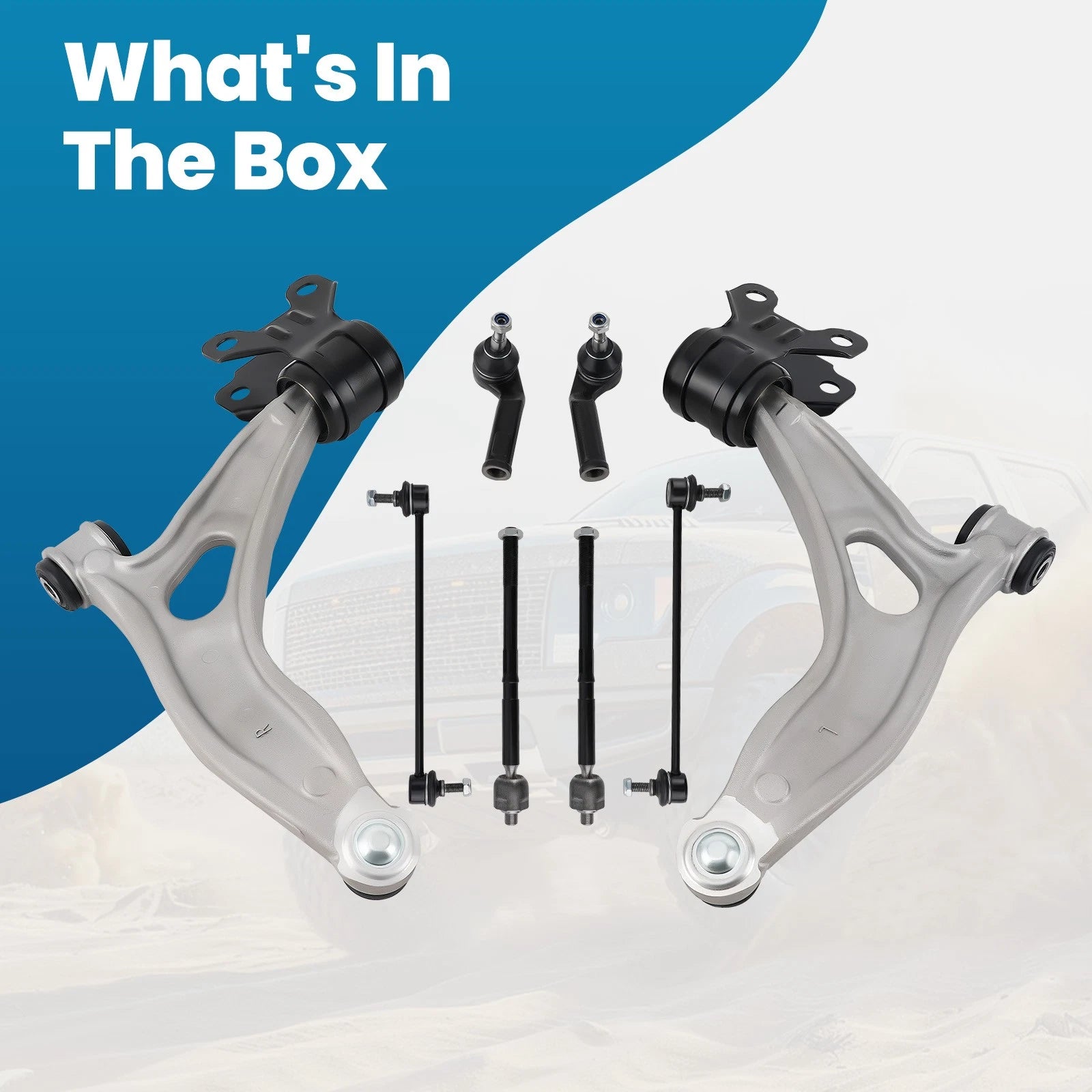 8x Front Lower Control Arms Sway Bars for Ford Focus (2013–2018)