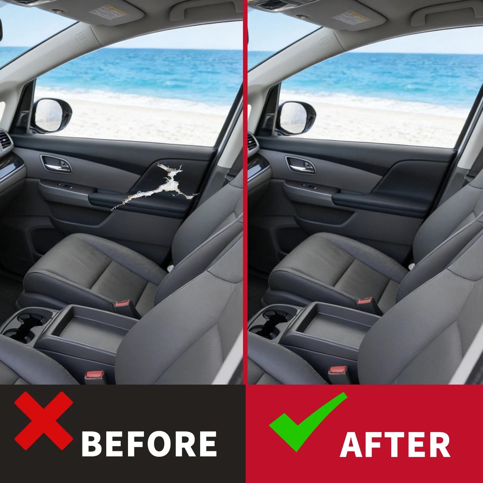 Leather Front Door Panel Armrest Cover for Honda Odyssey (2011-2017)