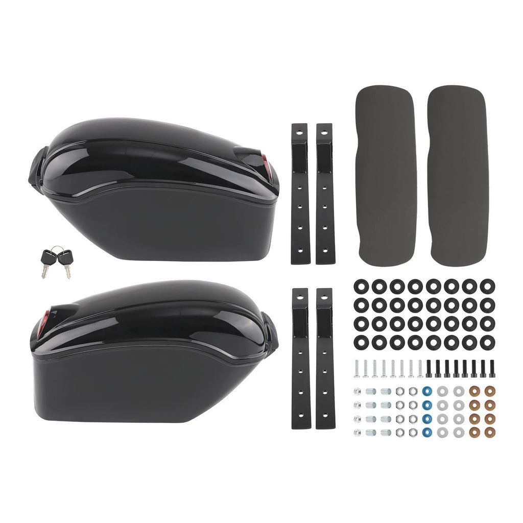 Universal Motorcycle Saddlebags with Turn Signals for Yamaha Suzuki Kawasaki
