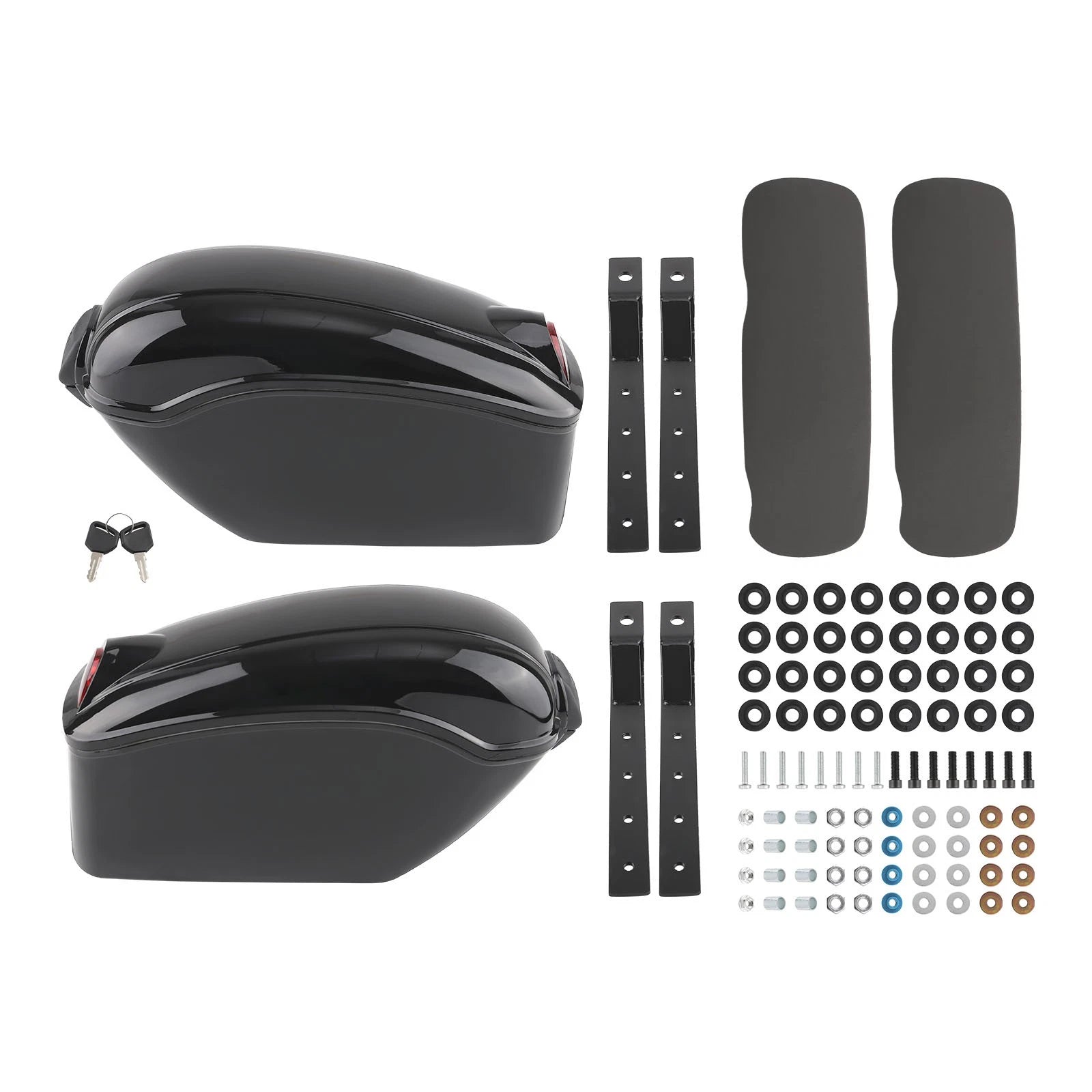 Universal Motorcycle Saddlebags with Turn Signals for Yamaha Suzuki Kawasaki