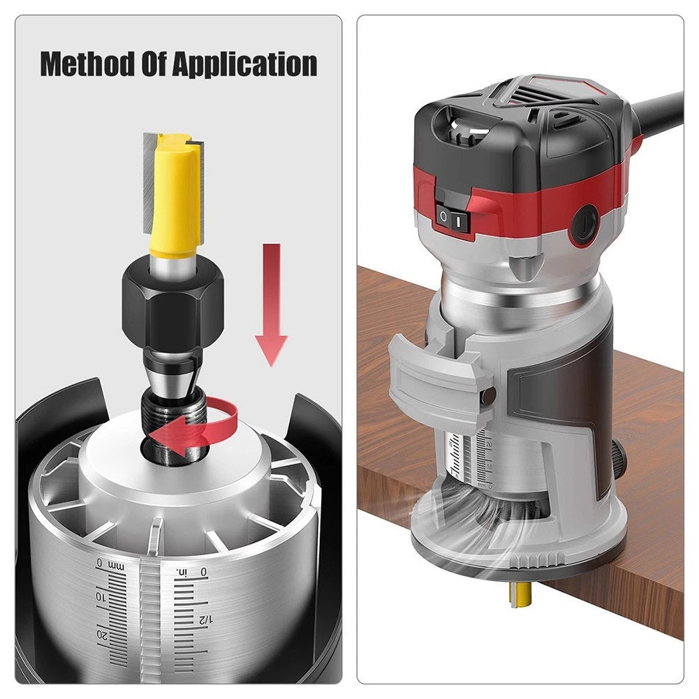 Trimmer Collet Chuck Kit for Woodworking and Engraving