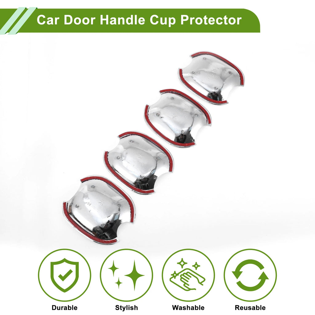 Door Handle Cup Protector for Toyota Highlander, Camry, Avalon (Silver Tone)