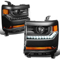 Black Amber Headlights & Fog Lights for Silverado 1500 (2016–2018)