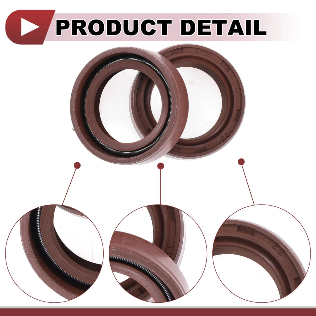2X Oil Seal Rotary Shaft Seal for Various Models (22x32x10mm) FKM Rubber