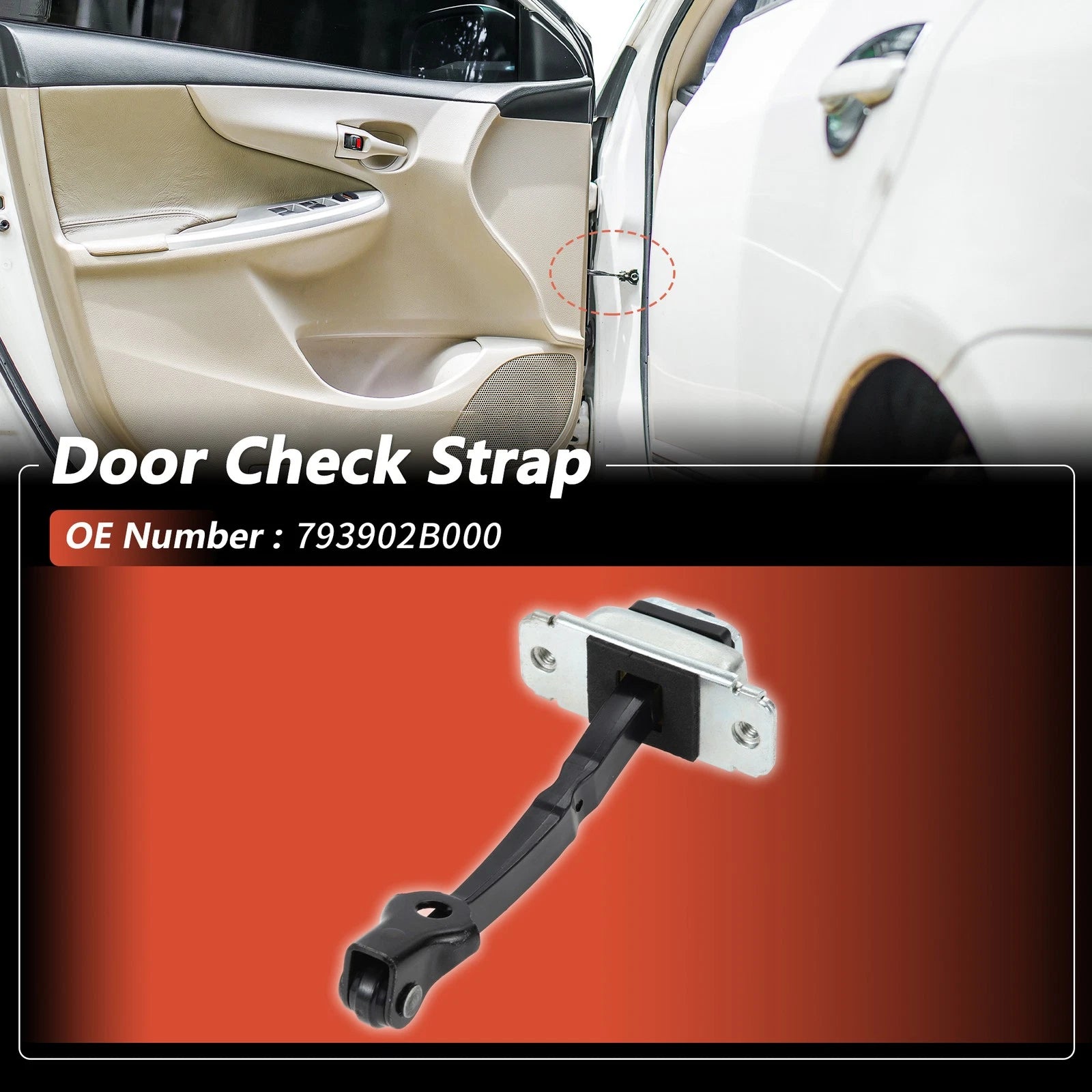 Front Right Door Check Strap for Hyundai Santa Fe (2006–2012) No.793902B000