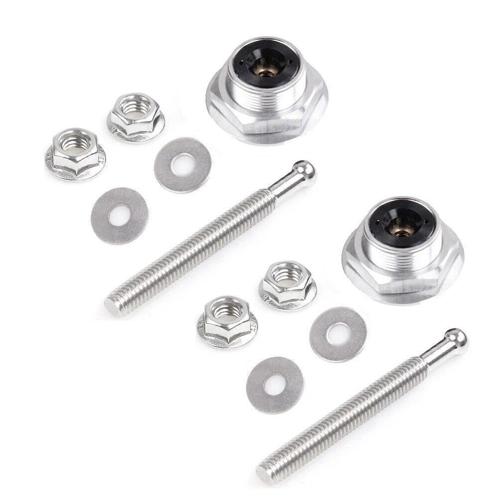 Bumper Latch Kit for Quick Release Hood Pins Lock Clip (Silver)