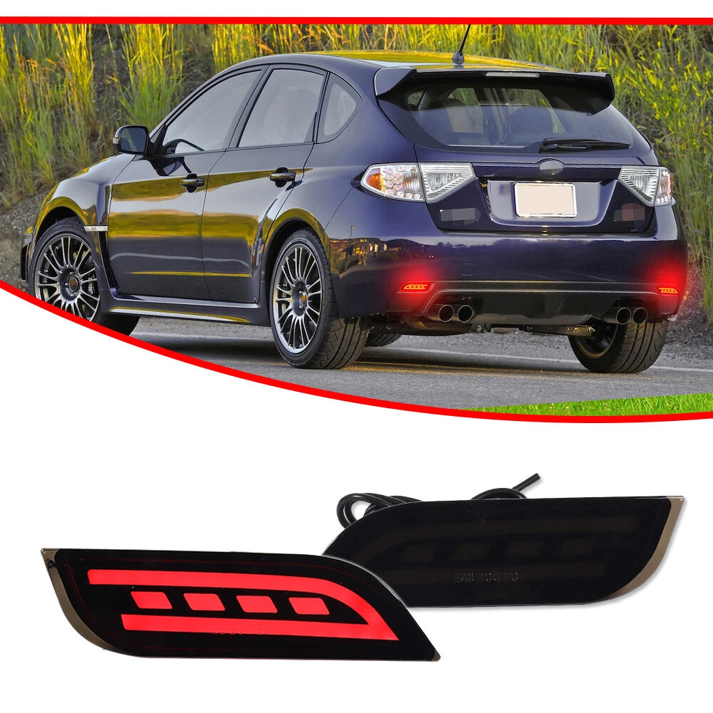 2X Smoked Red LED Rear Bumper Fog Brake Tail Lights for Subaru Ascent (2019–2023)