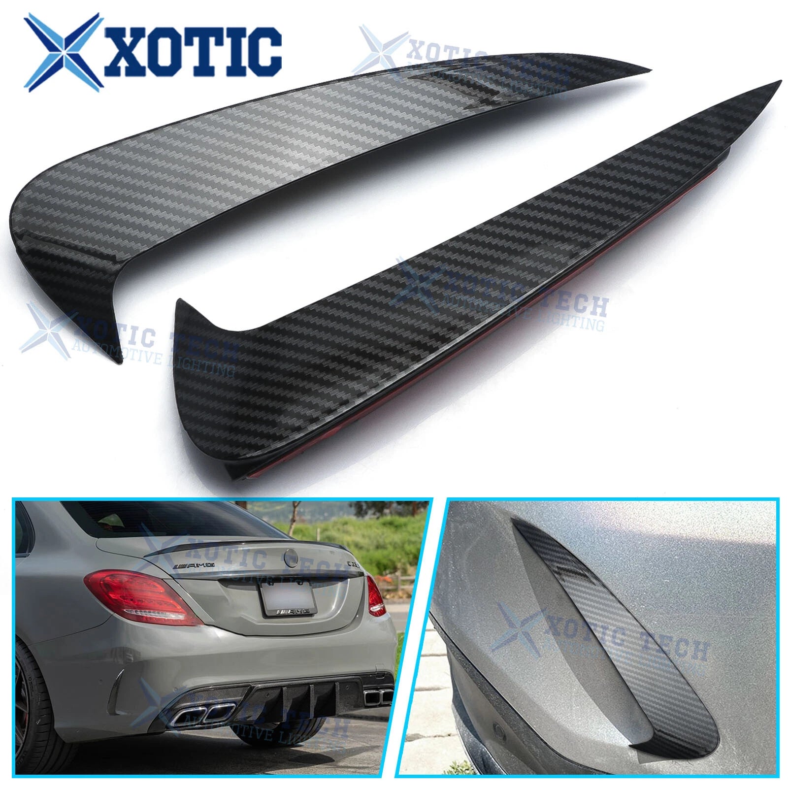 Carbon Fiber Rear Vent Spoiler Canard for Mercedes C-Class Coupe (2015–2021)