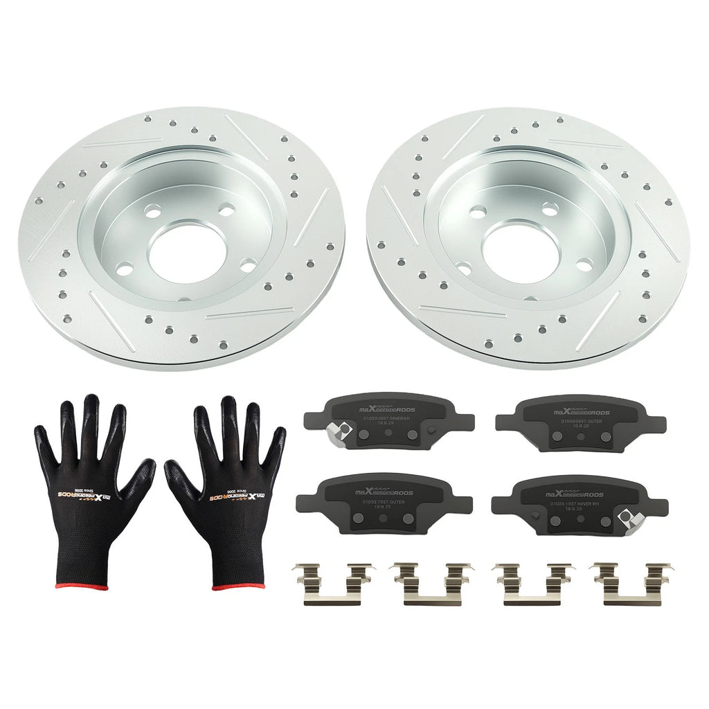 Set of 2 Rear Brake Rotors + Ceramic Pads for Chevrolet HHR (2008–2010) S-55094 P-1033