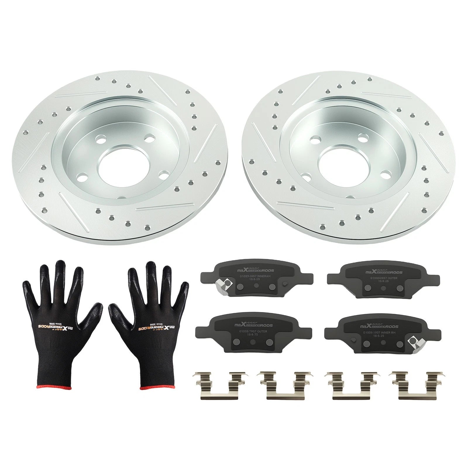 Set of 2 Rear Brake Rotors + Ceramic Pads for Chevrolet HHR (2008–2010) S-55094 P-1033