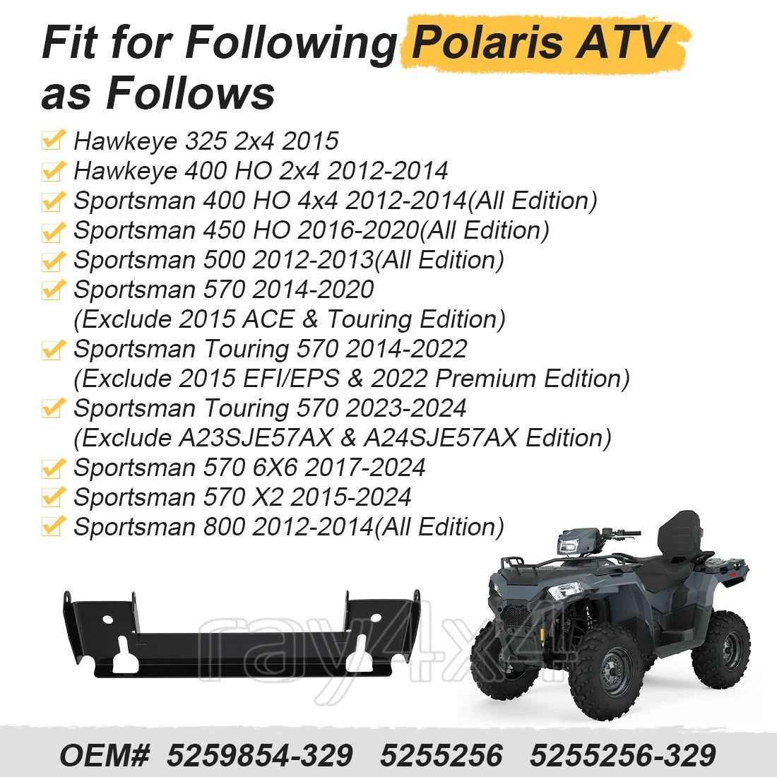 Pivot Bracket Rack for Polaris Sportsman 570 Touring X2 (2014–2024) 5259854-329