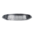 Front Upper Grille for Ford Fusion (2017–2018) Black Chrome Plastic Mesh