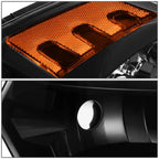 Black Housing Amber Corner Quad Headlight Signal Lamps for Dodge Ram (2009–2018)