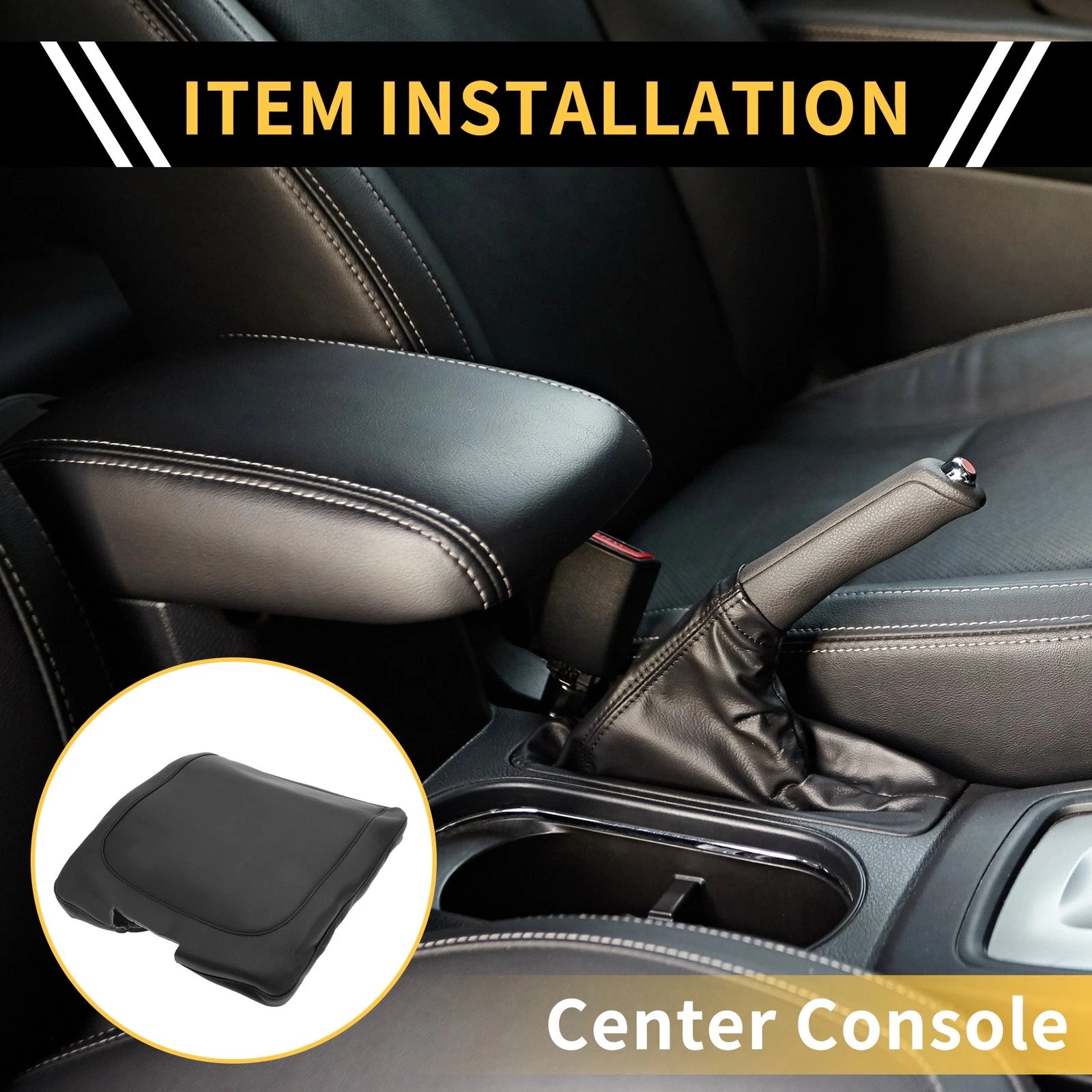 Center Console Armrest Cover for Dodge Ram (Microfiber Leather)