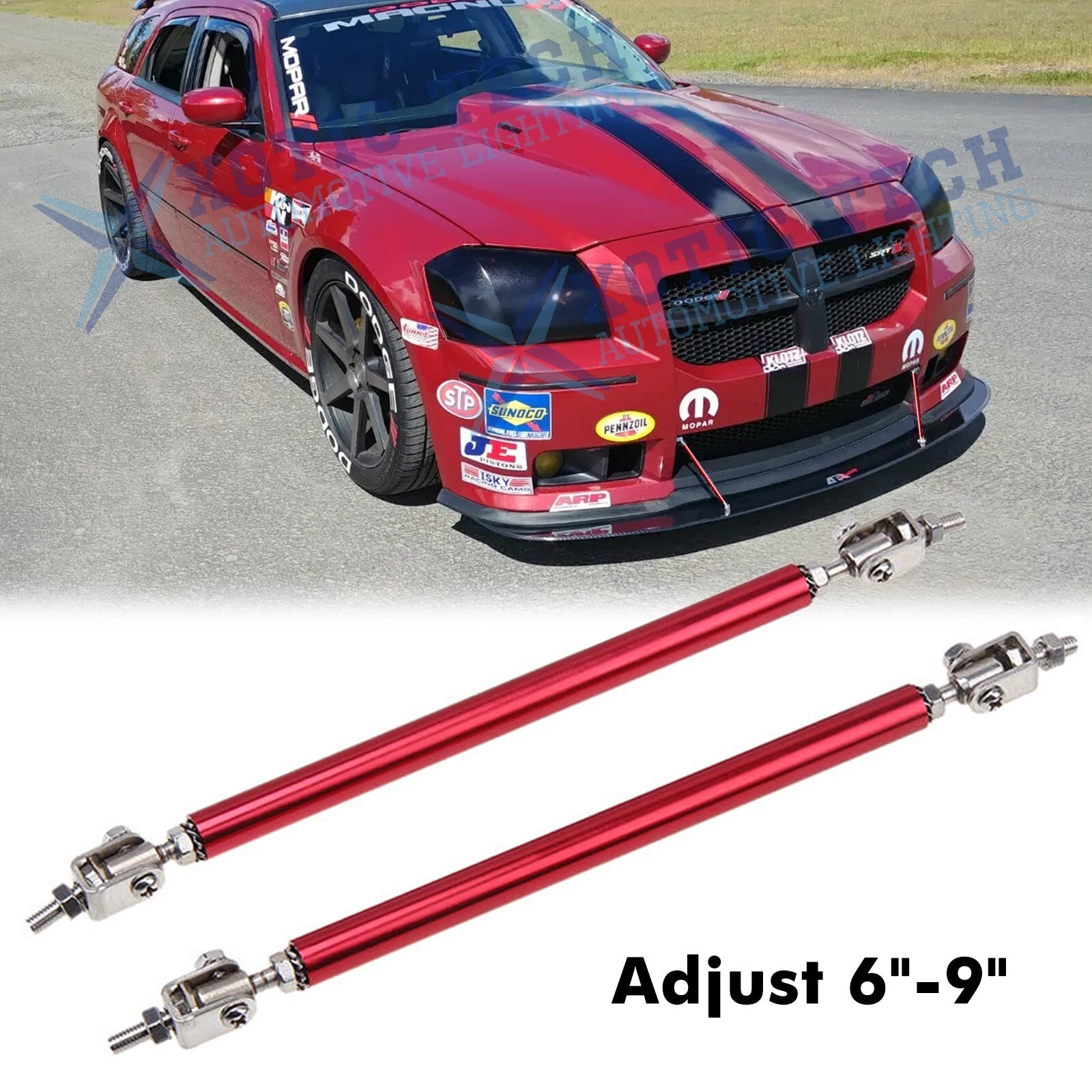 Bumper Lip Air Splitter Support Rod Strut Tie Bar for Dodge Charger (2015–2023)