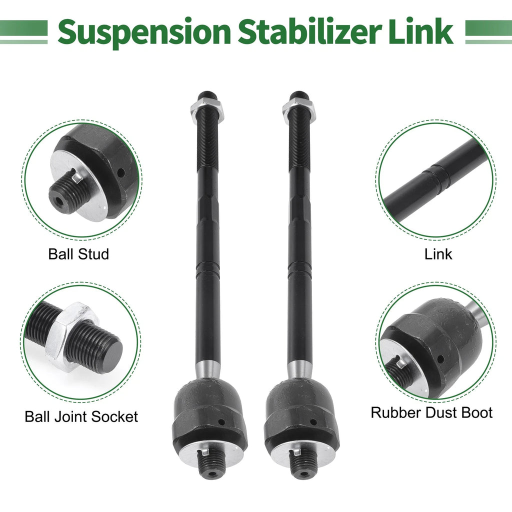 6X Front Suspension Kit Inner Outer Tie Rod Ends with Boots for Ford F-150 