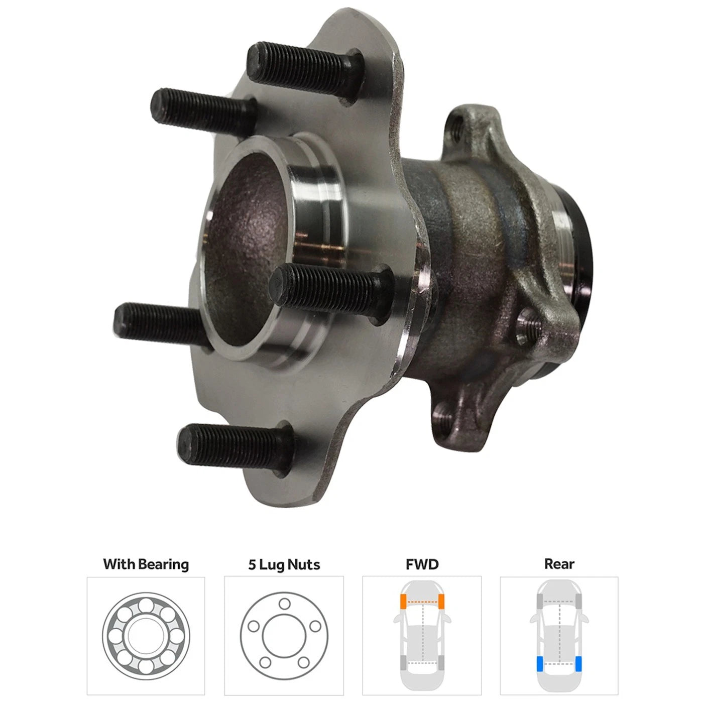 Set of 2 Wheel Hubs for Driver and Passenger Side