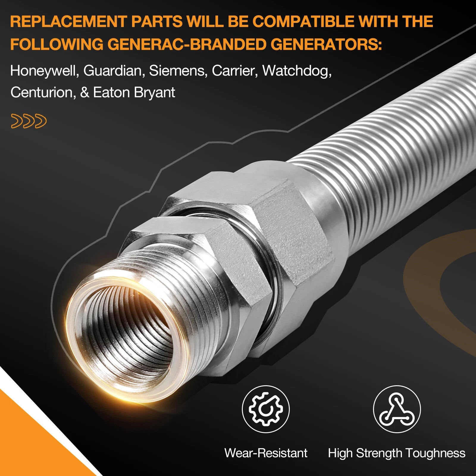Gas Fuel Line Supply Flex Hose for Generac Generators