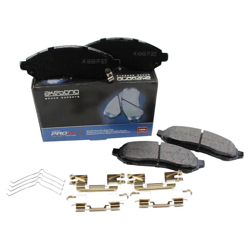 Set of 4 Akebono ProACT Front Ceramic Brake Pads for City Express Frontier Xterra (2015–2019)