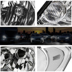Chrome Housing Clear Corner Signal Headlight Lamps Pair for Chevy Impala (2006–2016)