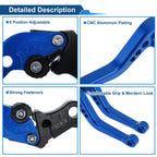Adjustable Short Brake Clutch Levers for Honda CB599/CB600 Hornet (1998–2006) Blue