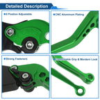 Adjustable Short Brake Clutch Levers for BMW F650GS (2008–2012) Green 1 Pair