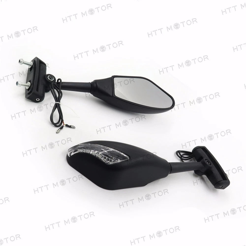 Matte Black LED Turn Signal Mirror for Hayabusa (1999–2013) / ZX6R 636 ZX6RR (1998–2004)