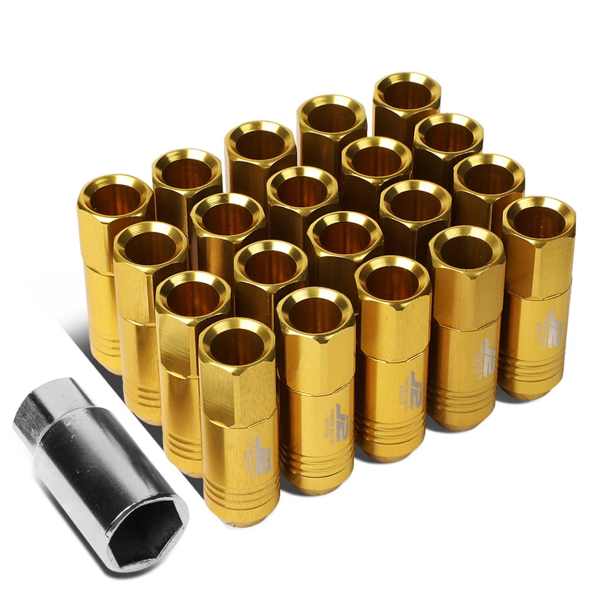 Set of 20 J2 7075 Forged Aluminum M12x1.5 Open-End Lug Nuts for Universal