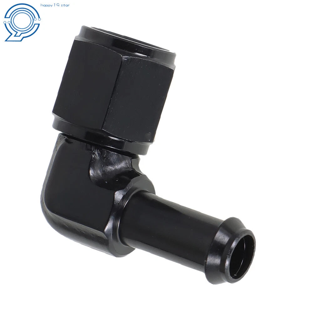 90 Degree AN6 Female to 3/8" Barb Hose Adapter for Universal Applications