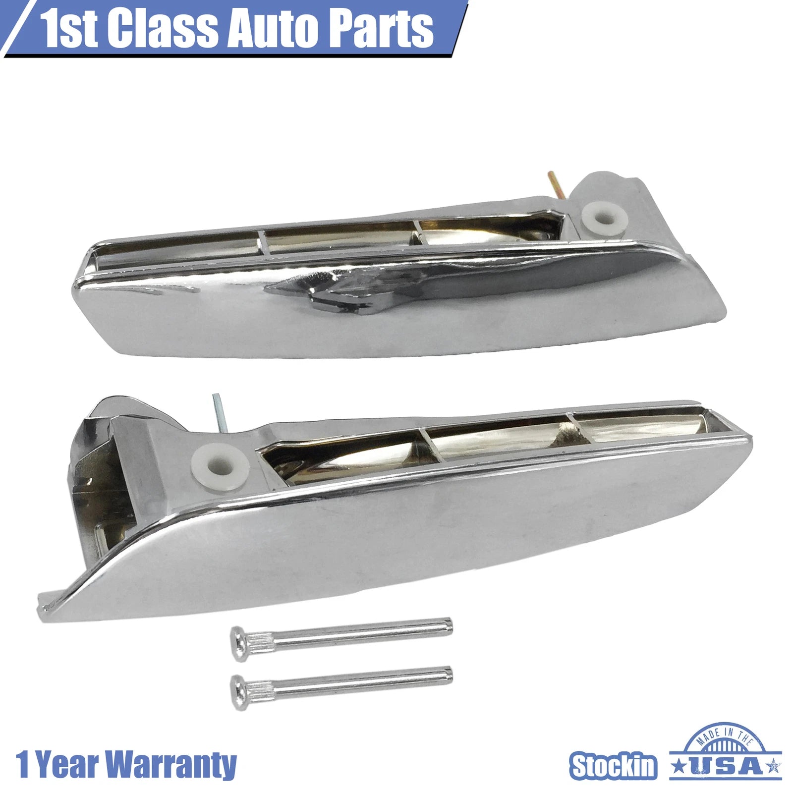 Set of 2 Inner Door Handles for Chevrolet Silverado  Chrome