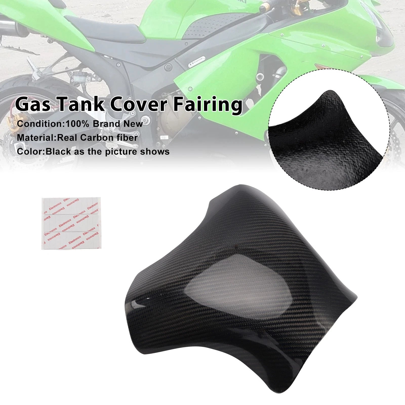 Carbon Fiber Tank Cover Fairing for Kawasaki ZX6R (2003–2006)