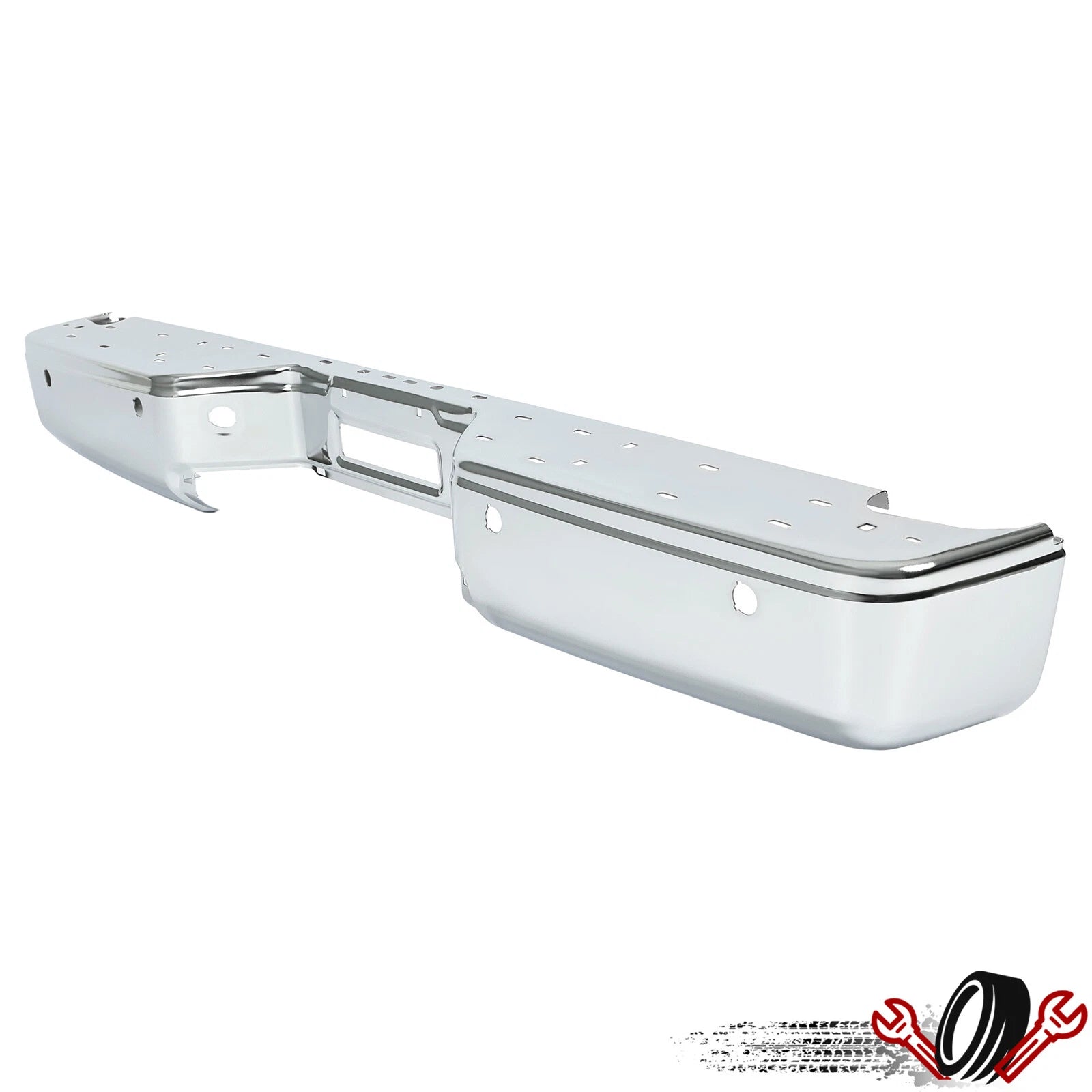 Chrome Step Bumper for Nissan Titan (2004–2015) with Park Sensor Holes