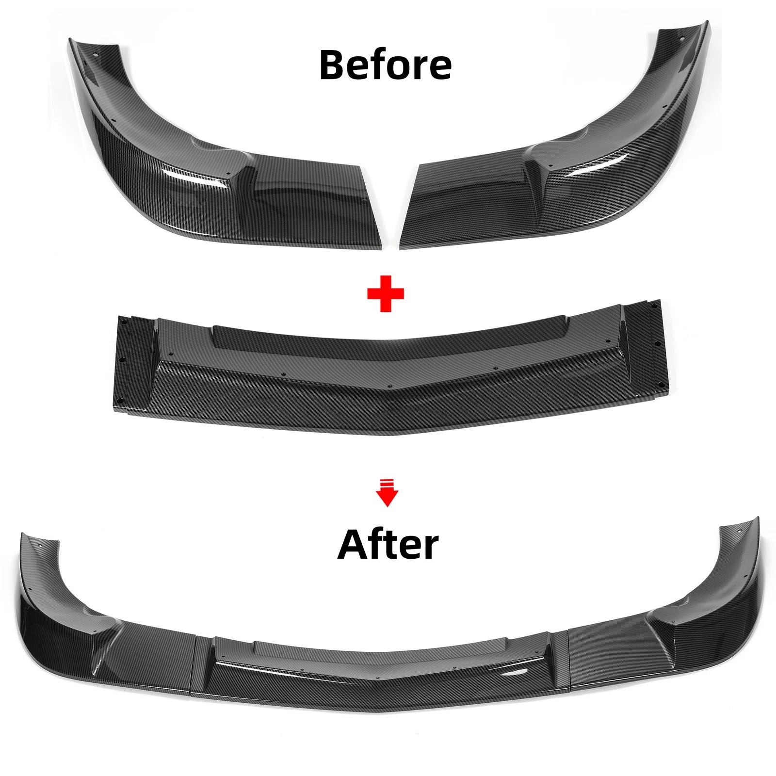 Front Lip Splitter for Corvette C6 (2005–2013) ZR1 Style Carbon Fiber Look