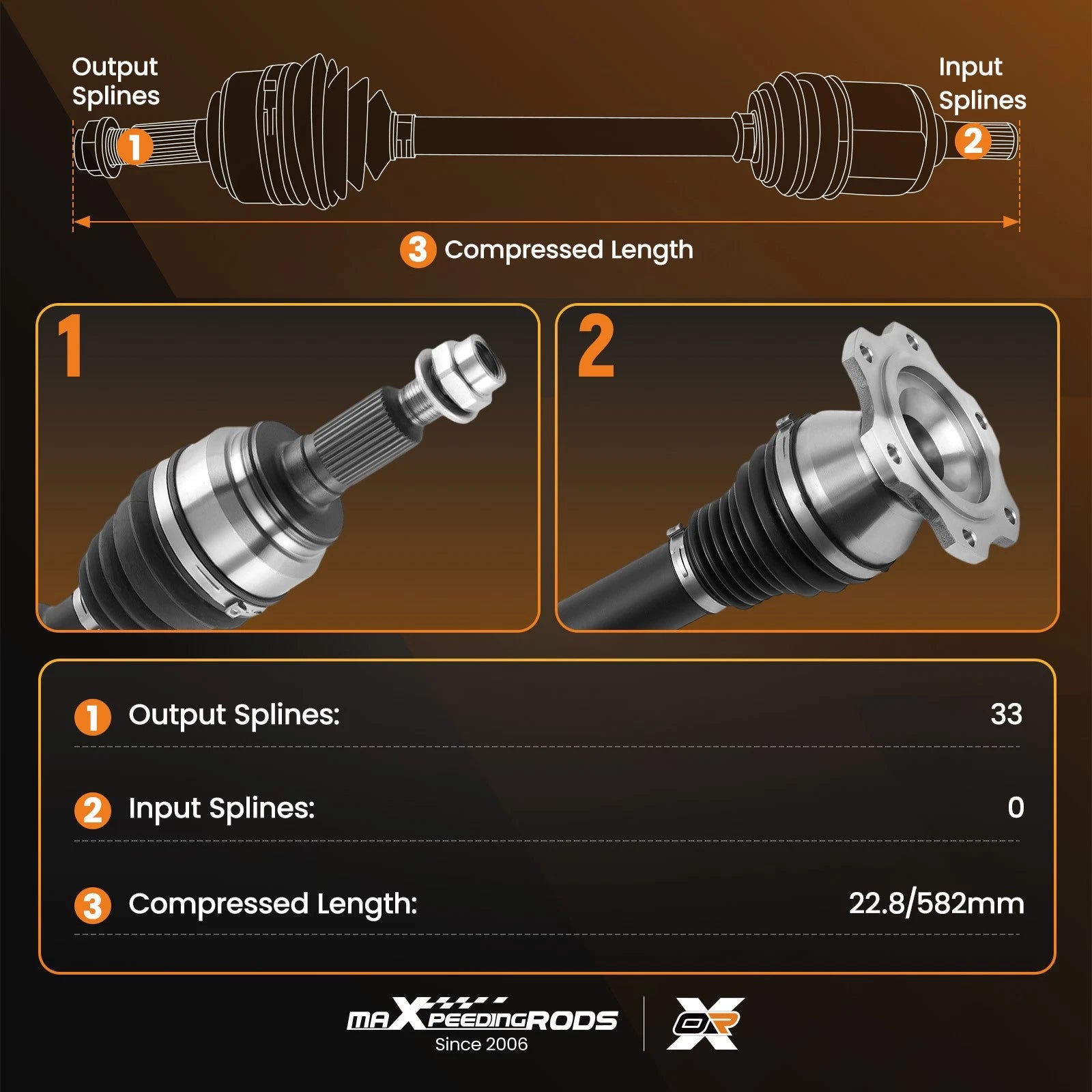 2X CV Axle Shaft for Chevy Tahoe GMC Yukon XL 1500 5.3L (2007–2014)