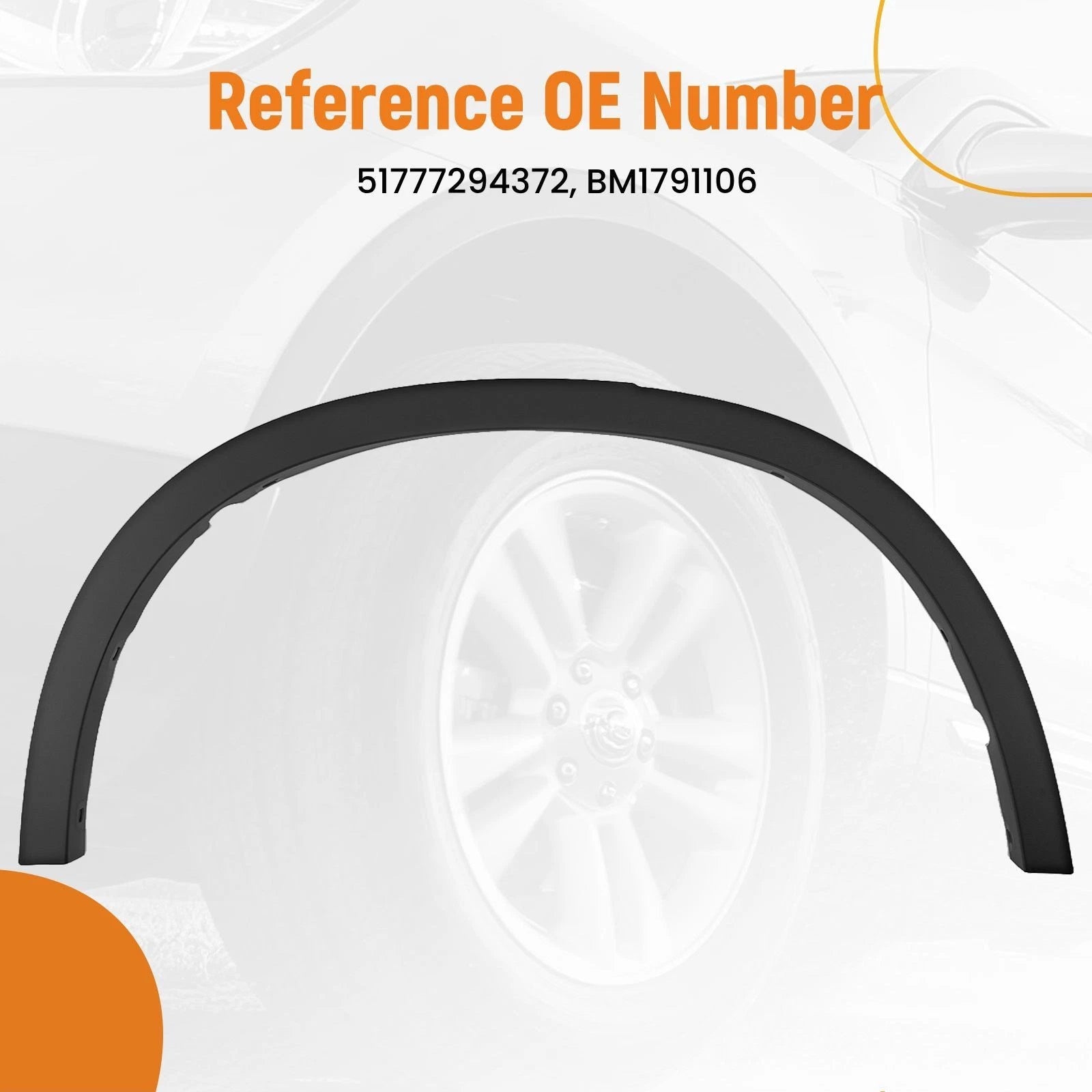 Fender Flare Right Rear for BMW X5 xDrive50i (2014–2018) 51777294372 Black