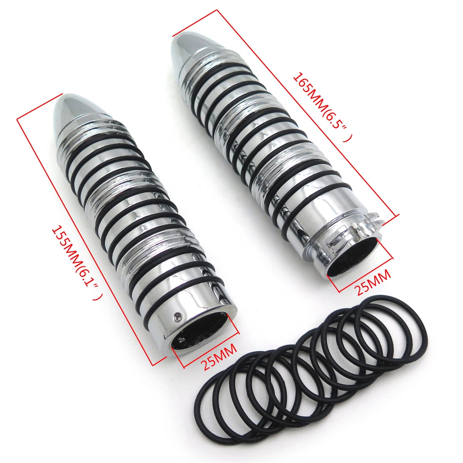 Rubber Hand Grips for Harley Fat Boy, Honda VTX 1800, Suzuki Marauder 1600