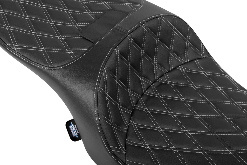 Freedom Seat for Harley-Davidson (2000–2023) - Black Vinyl, Silver Diamond
