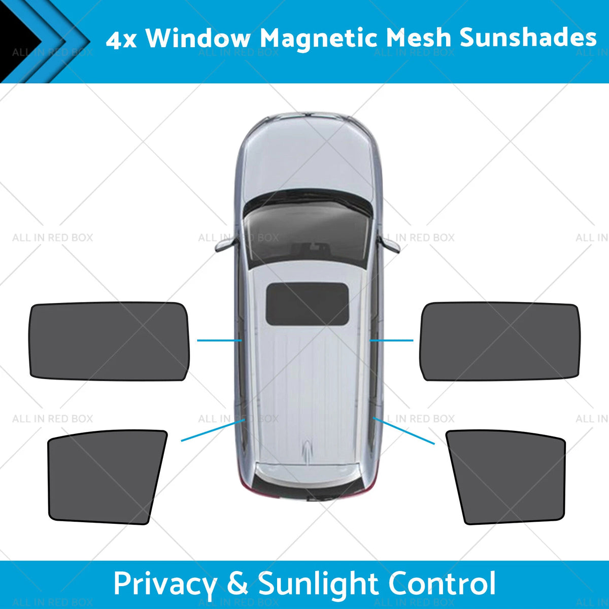2X Rear Magnetic Mesh Sunshades for Kia Carnival (2020–2023)