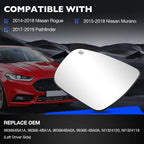 Driver Side Heated Rearview Mirror Glass for Nissan Rogue (2014–2019) NI1324120