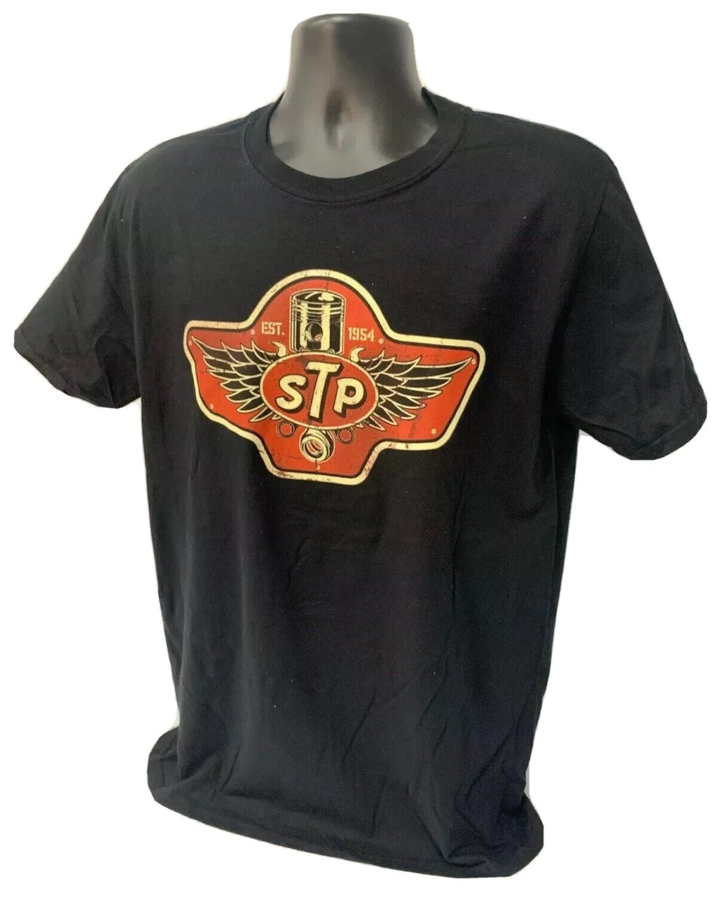 STP Fuel Oil Red Piston Wings Logo T Shirt for Automotive Enthusiasts (Unisex)
