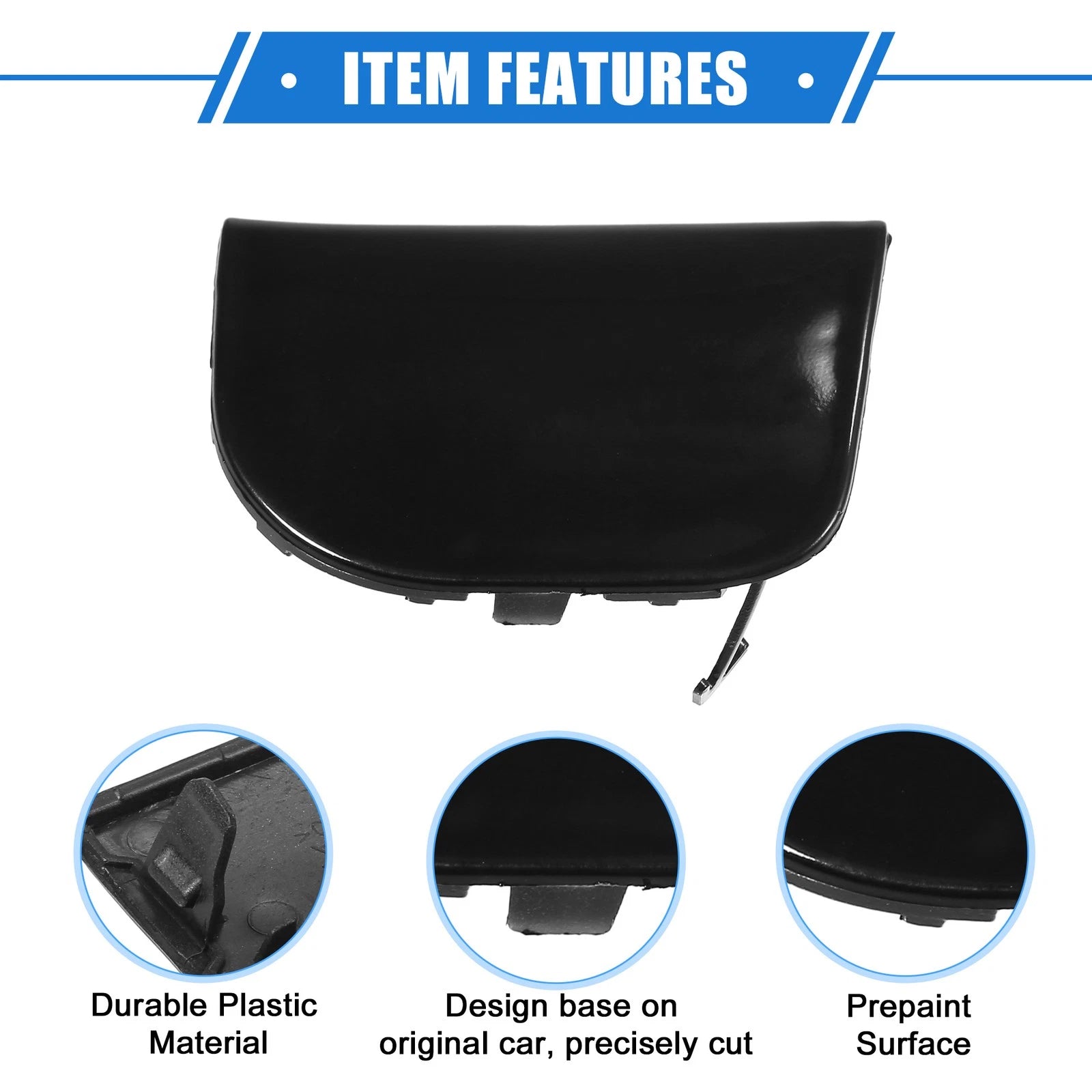 Front Left Tow Hook Cover for Toyota Prius XW30 (2012–2015) Black