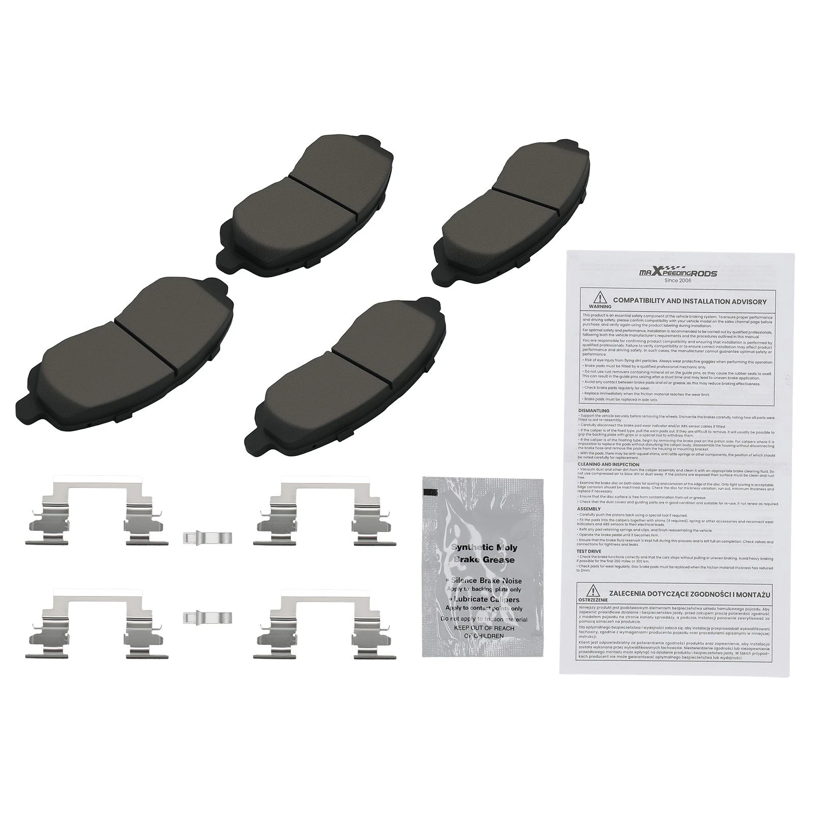Front Ceramic Brake Pads Set for Dodge Avenger 2008-2014 Caliber 2007-2012 D866