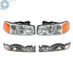 Set of 2 Halogen Headlights for GMC Sierra 1500 (1999–2007) & Yukon (2000–2006) Chrome
