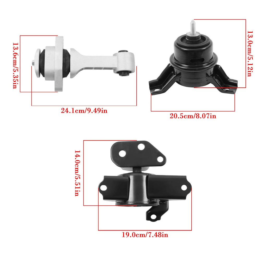 3Pcs Engine Motor & Transmission Mount Set for Kia Soul (2010–2013)