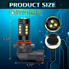 Super Bright White H10 9145 Projector Lens LED Bulbs for Fog Driving (2018-2024)