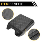 Console Lid Armrest Cover for Ford (Microfiber Leather, Carbon Fiber)