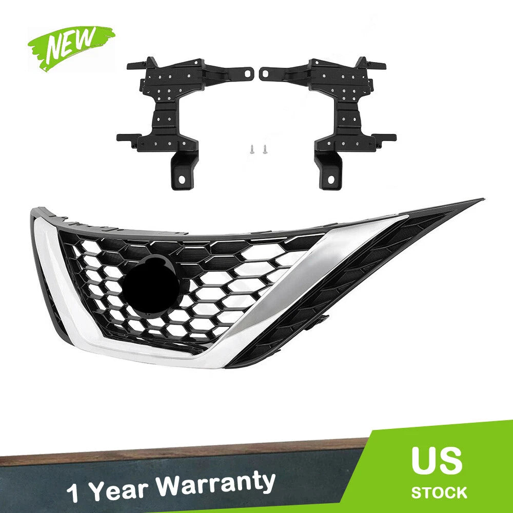 Front Upper Grille Replacement Set for Nissan Sentra (2016–2018) Black Honeycomb