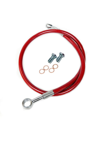 +2" Extended Steel Braided Rear Brake Line for Honda TRX 300EX (1993–2008)
