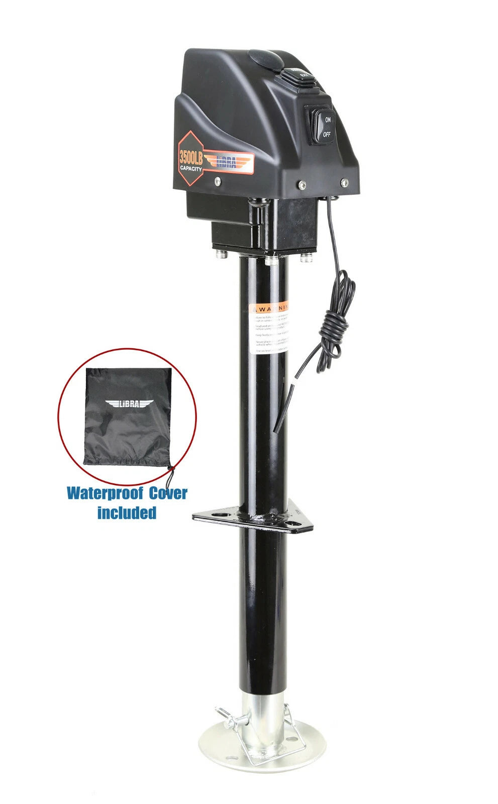 3500lbs Electric Power Tongue Jack for RV Trailer & Camper (w/ Waterproof Cover)