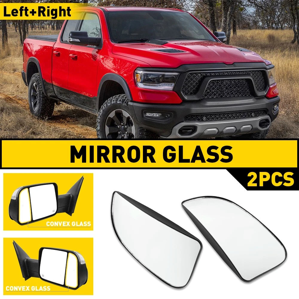 Tow Mirror Spotter Lower Glass Set for Dodge Ram 1500 2500 3500 (2010–2019)